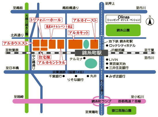 アルカタワーズ周辺マップ